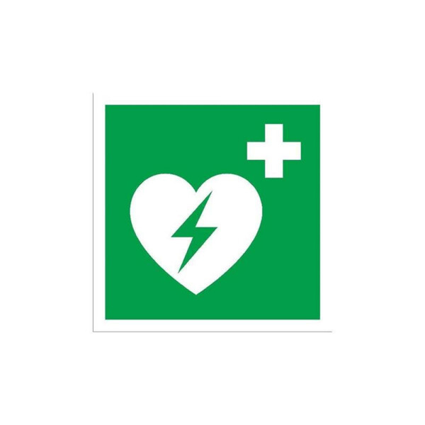 Defibrillator Symbol, Folie, selbstklebend, langnachleuchtend, 100 x 100 mm (S)