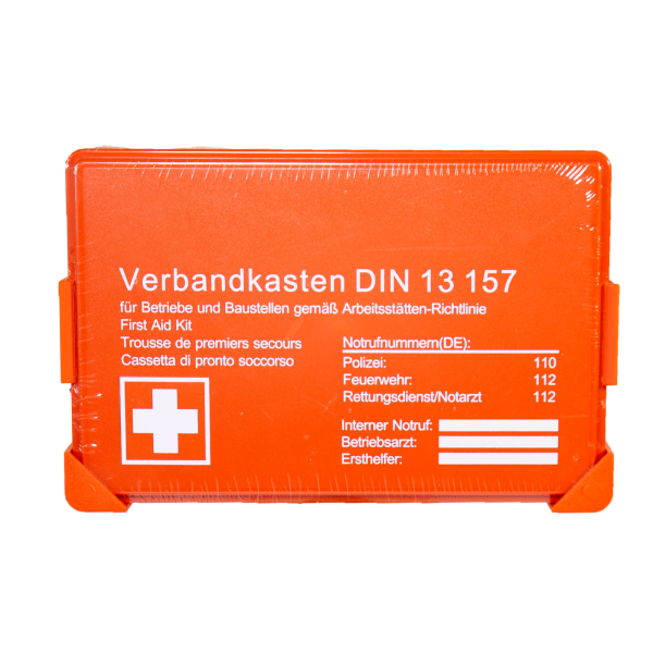 Betriebsverbandkasten Mini C, DIN 13 157, mobil & stationär, inkl. Wandhalterung, Farbe: orange