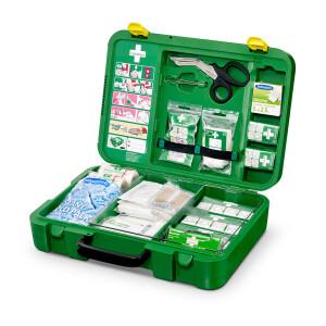 Cederroth First Aid Koffer inkl. Pflaster-Spender u. DIN 13 157, Farbe: grün, REF 390104